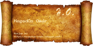 Hegedűs Omár névjegykártya